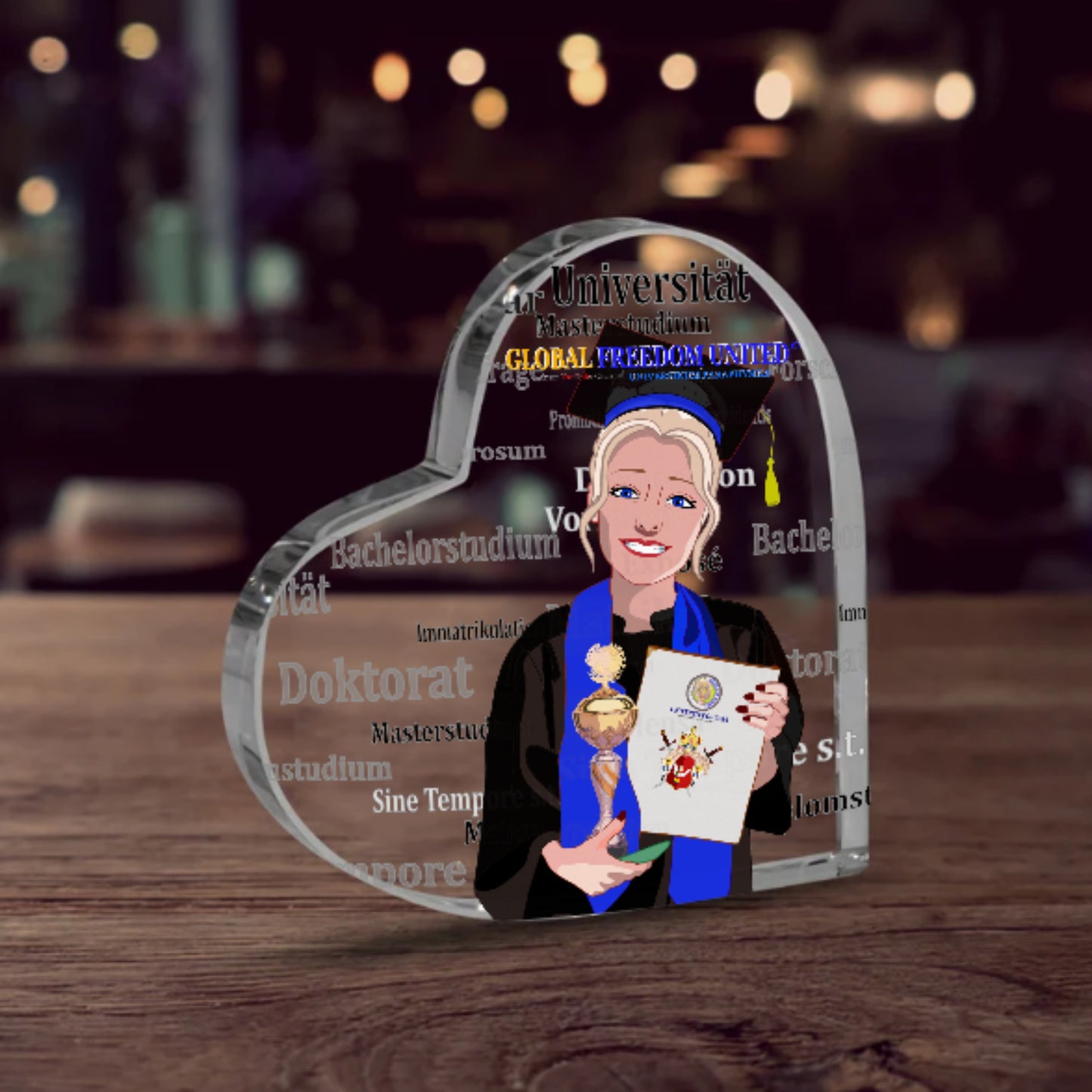 Acryl Heart Global Freedom United Student Girl Cooper Place Blond Hair 1