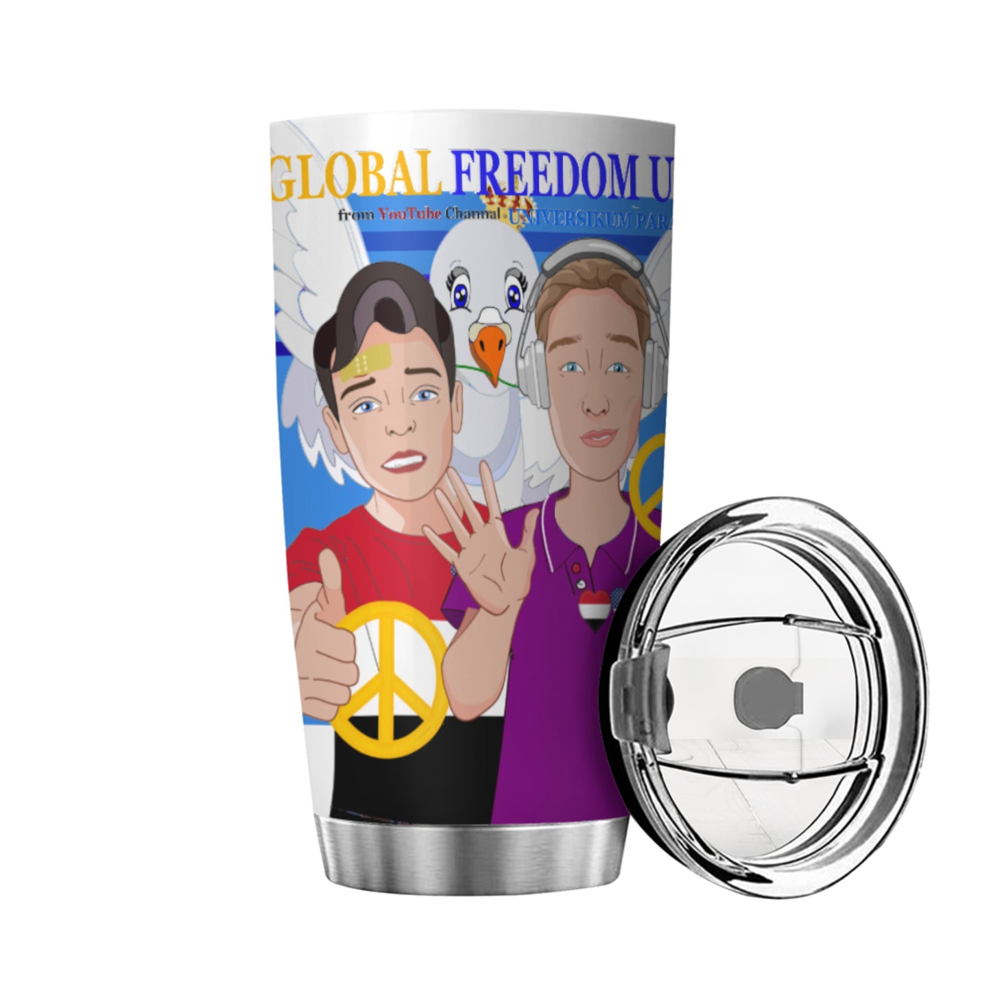 Tumbler GLOBAL FREEDOM UNITED© Men Yemen & USA Deep Blue