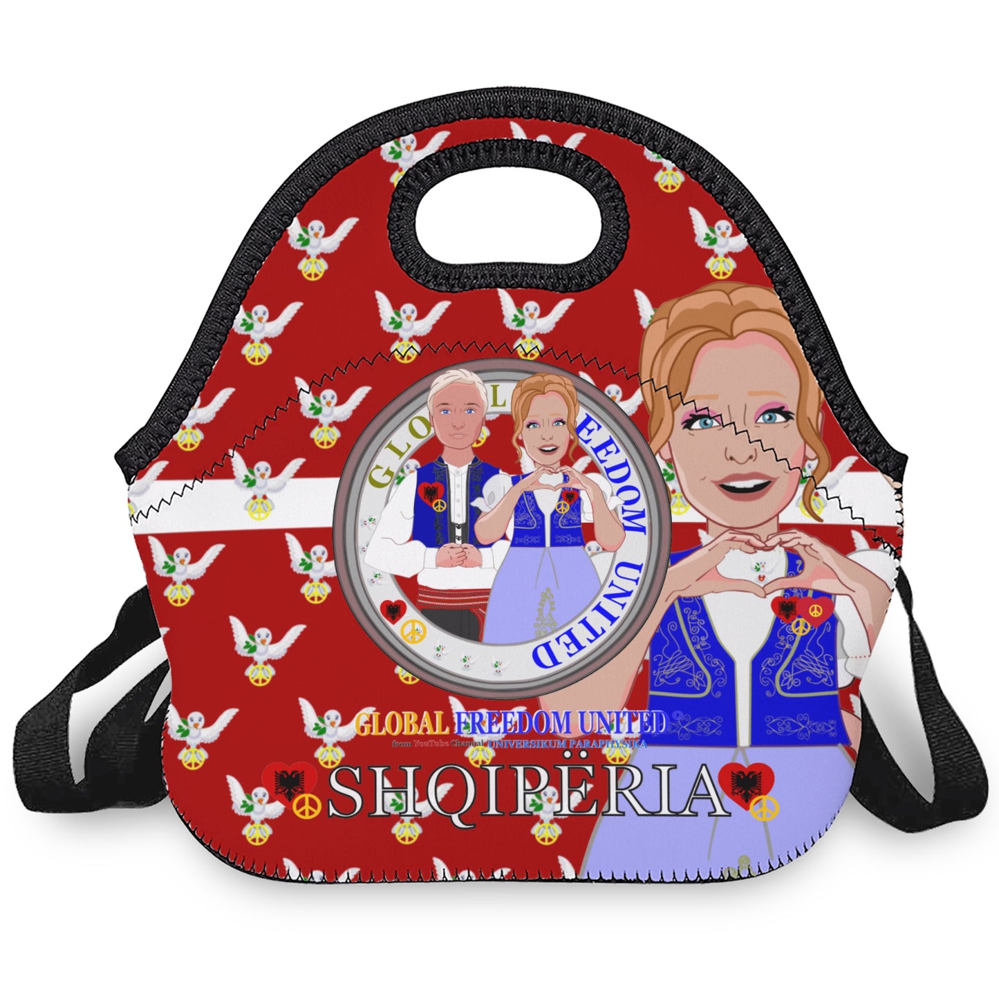 Leather Meal Bag GLOBAL FREEDOM UNITED© Couple Albania Red