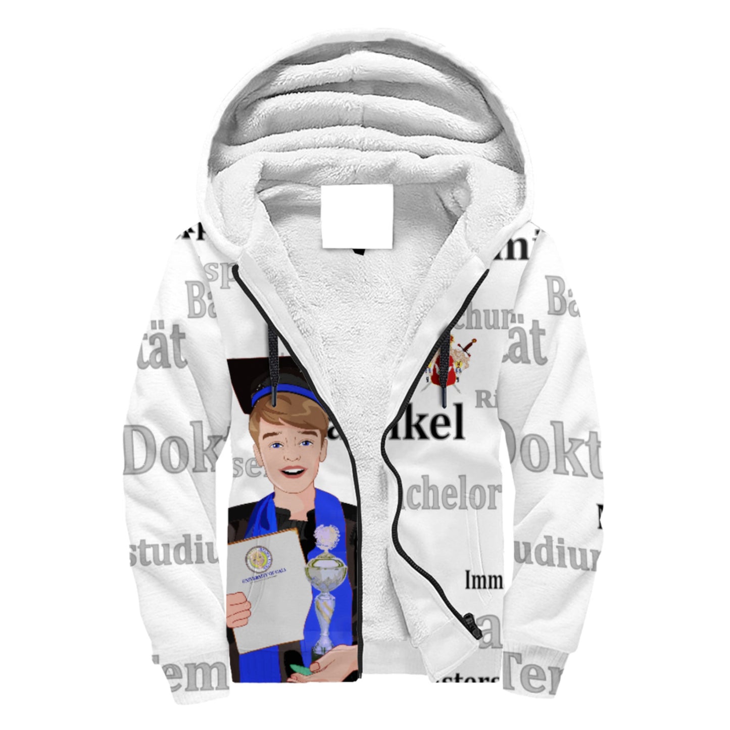 Plush Hoodie  Global Freedom United Student Boy Silver Place Brown Hair 1