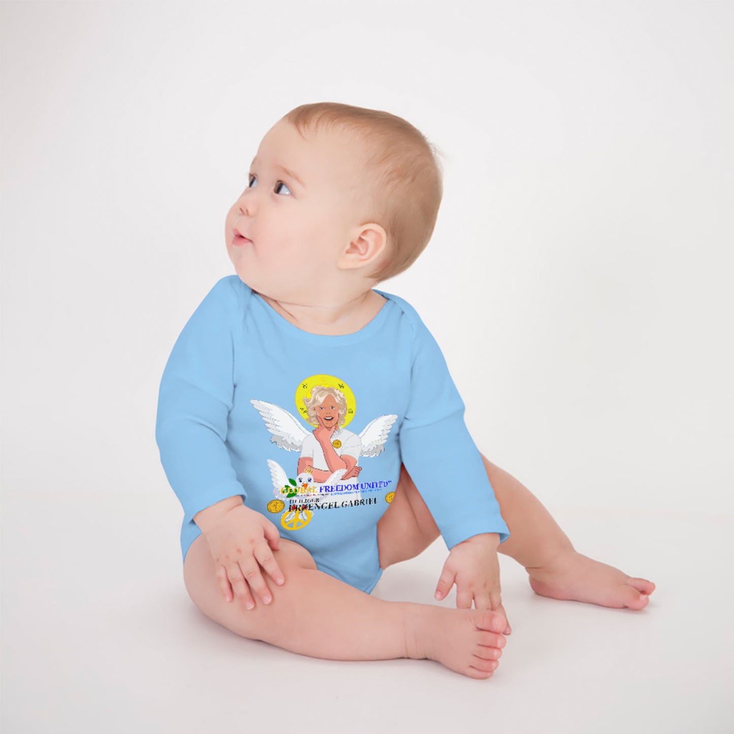 Baby Long-sleeve Bodysuit Global Freedom United Boy Archangel Gabriel No2