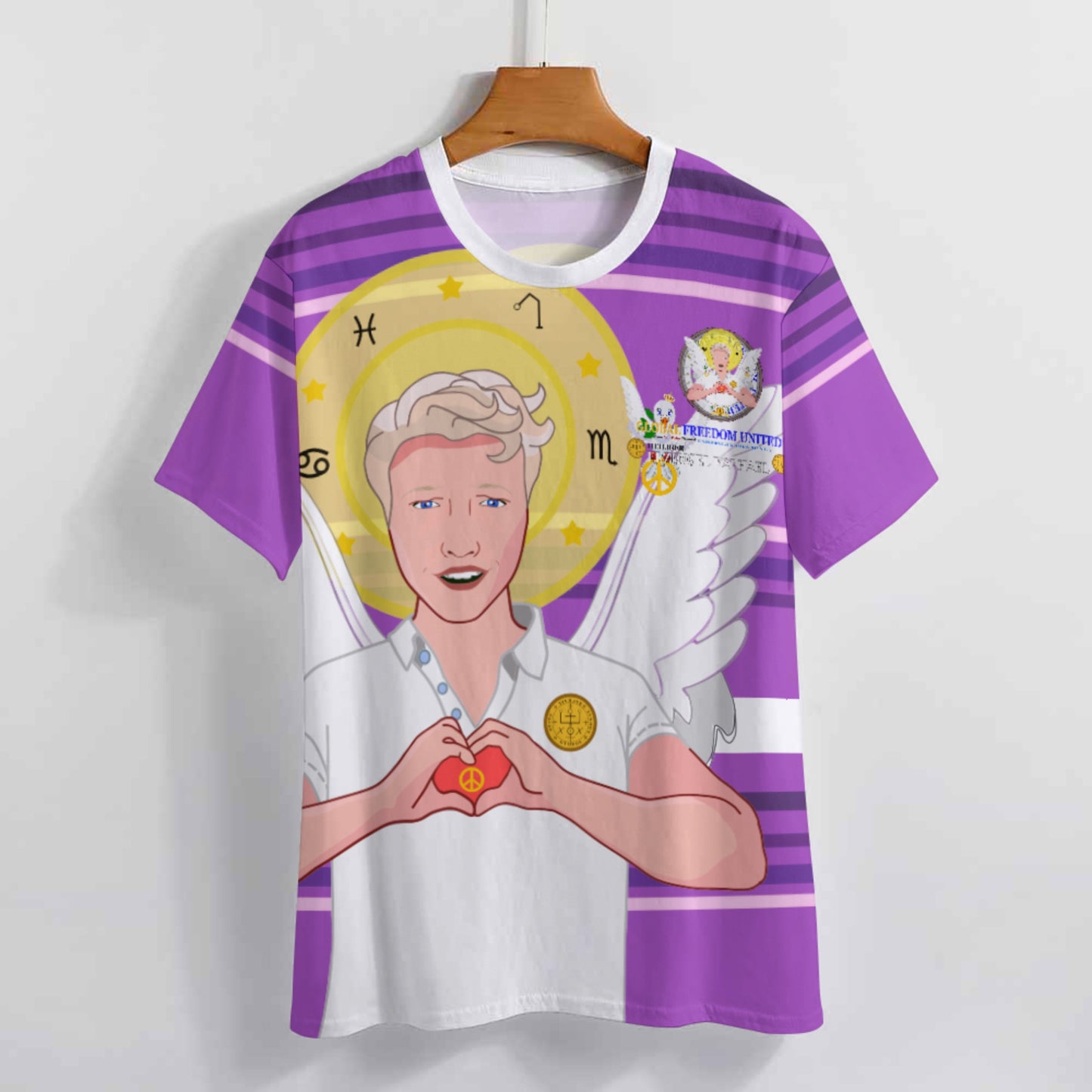 Women´s T-shirt GLOBAL FREEDOM UNITED© Archangel Rafael German Lilac