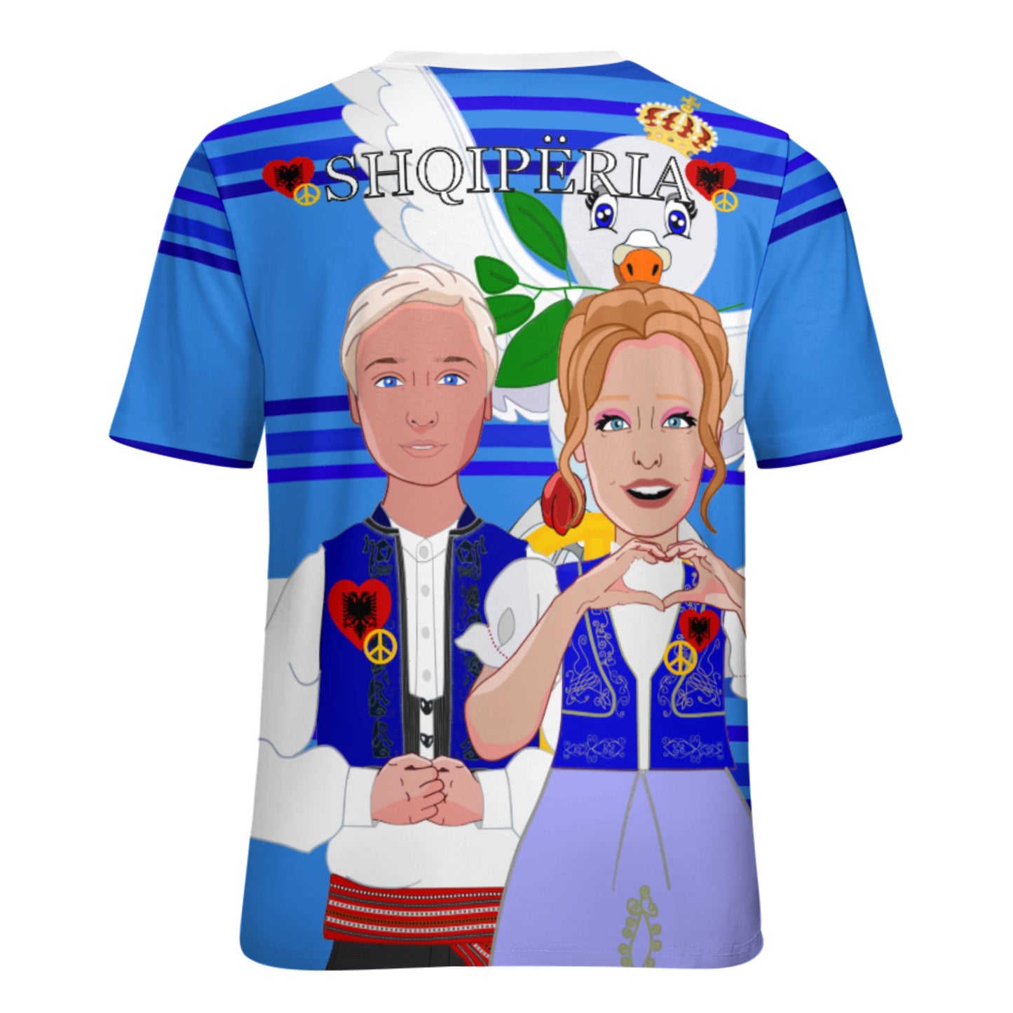 Women' S T-shirt GLOBAL FREEDOM UNITED© Couple Edition Albania Deep Blue