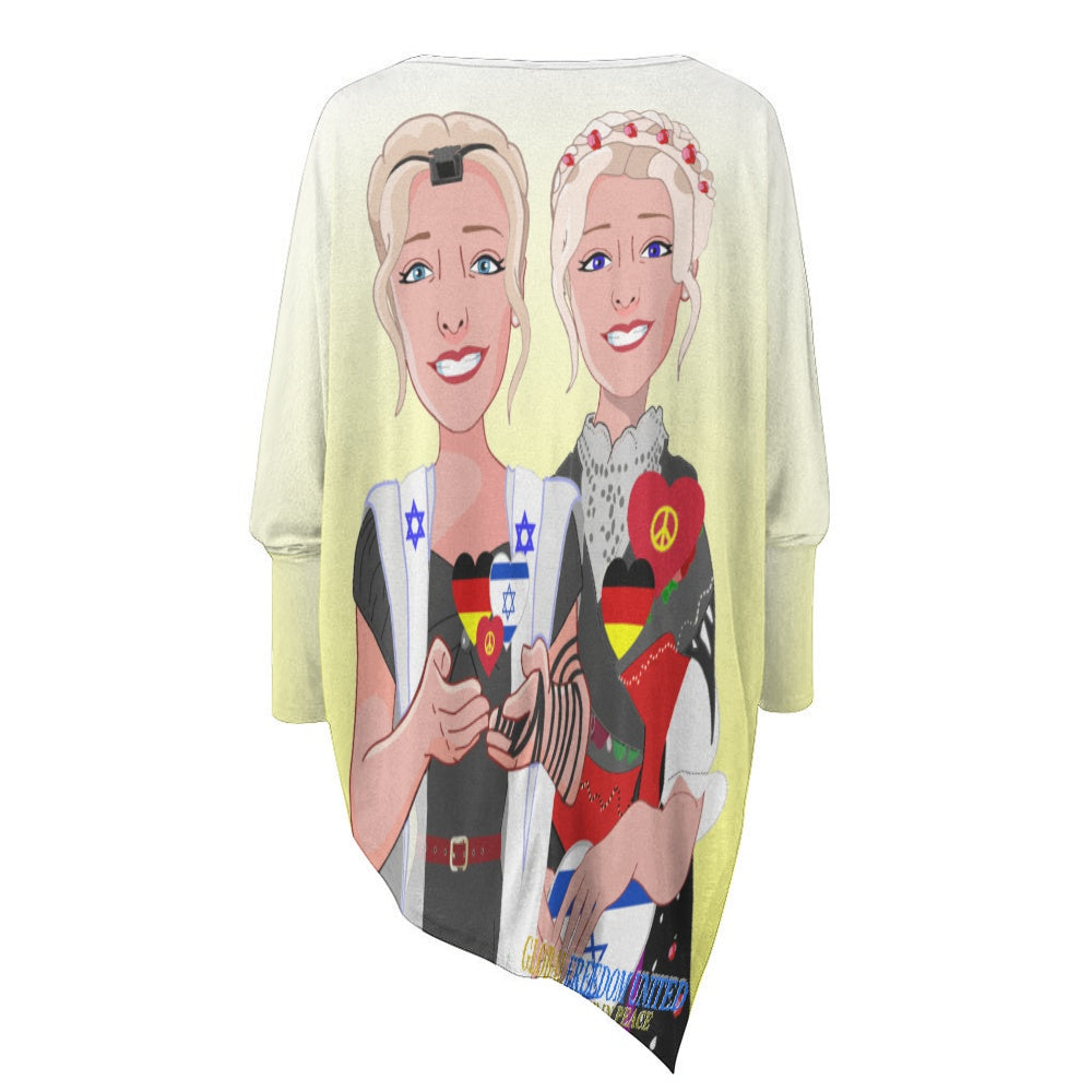 Pullover Long Sleeve T-shirt GLOBAL FREEDOM UNITED© Israel & Germany Old Peace