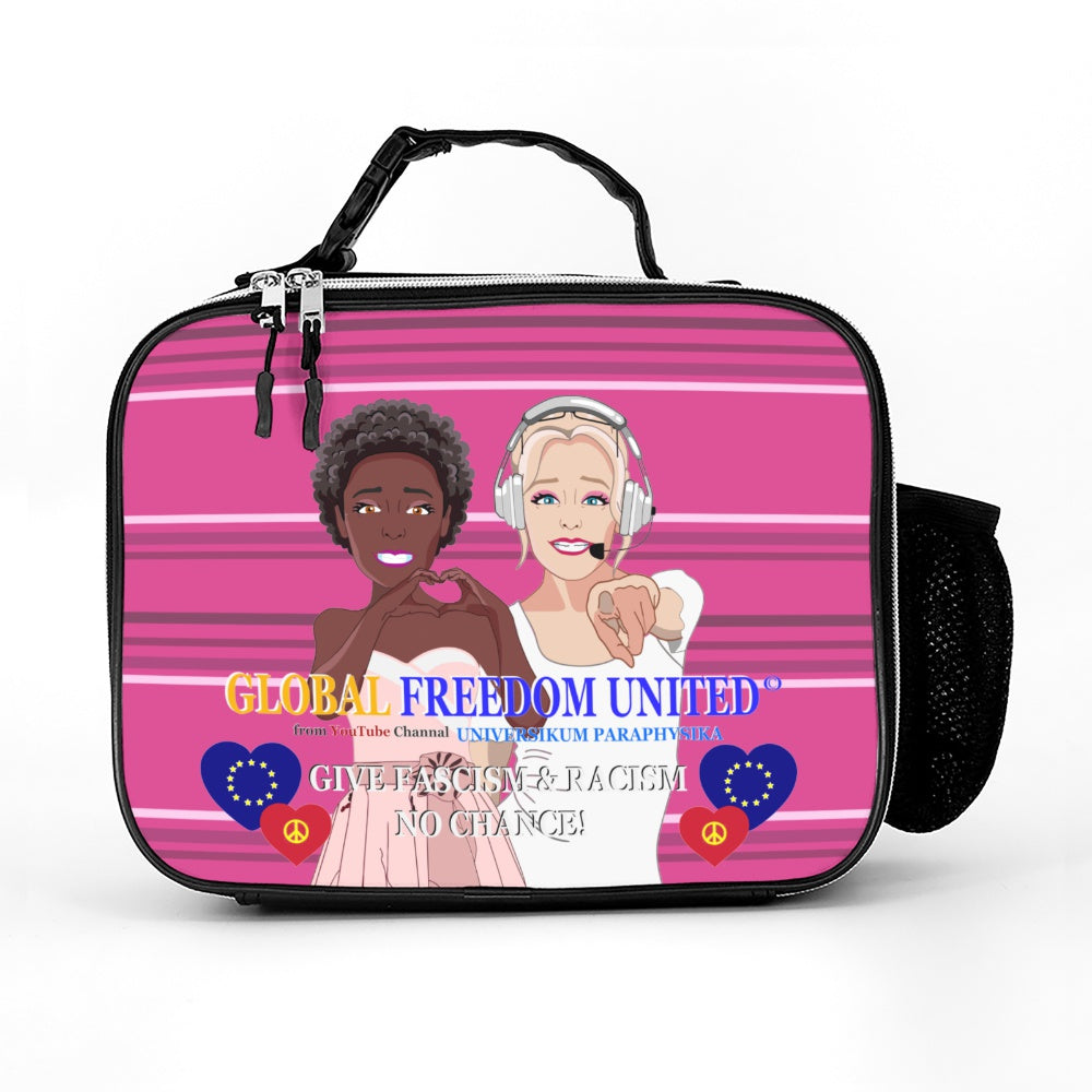Leather Meal Back GLOBAL FREEDOM UNITED© Women Anti Fascism & Racism Pink EU