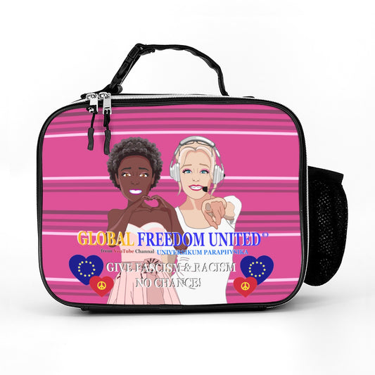 Leather Meal Back GLOBAL FREEDOM UNITED© Women Anti Fascism & Racism Pink EU