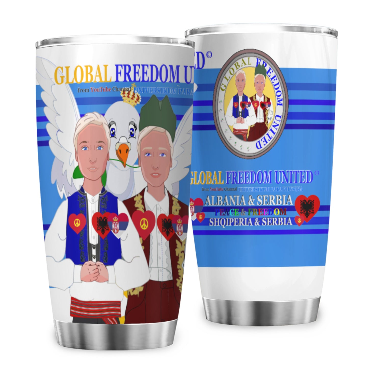 Tumbler Global Freedom United Men Albania & Serbia Old Peace Deep Blue