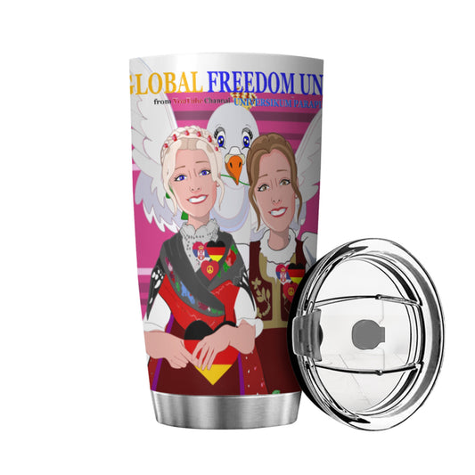 Tumbler GLOBAL FREEDOM UNITED© Women Serbia & Germany Pink1