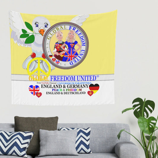 Tapestry Global Freedom United Women England & Germany Old Peace Yellow