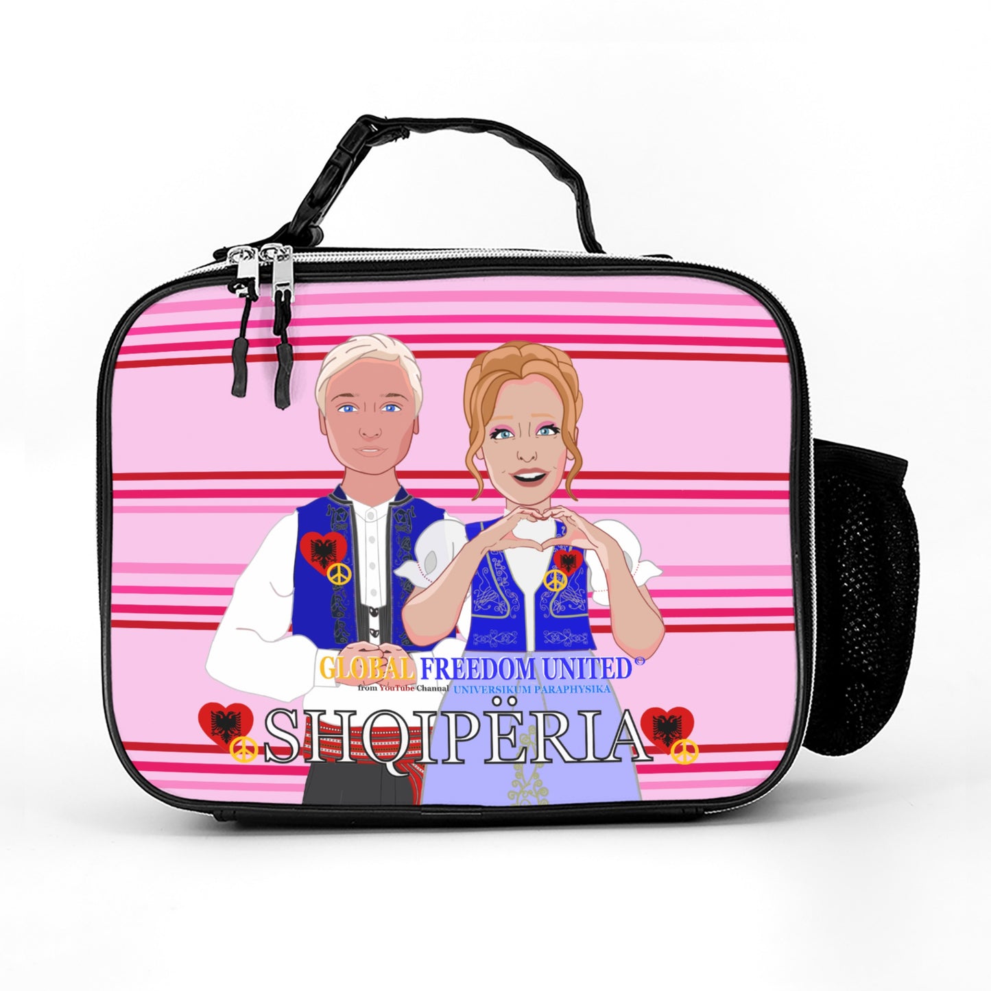 Leather Meal Bag GLOBAL FREEDOM UNITED© Couple Albania Pink 2