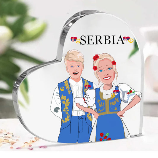 Acryl Heart GLOBAL FREEDOM UNITED© Couple Serbia  Blue