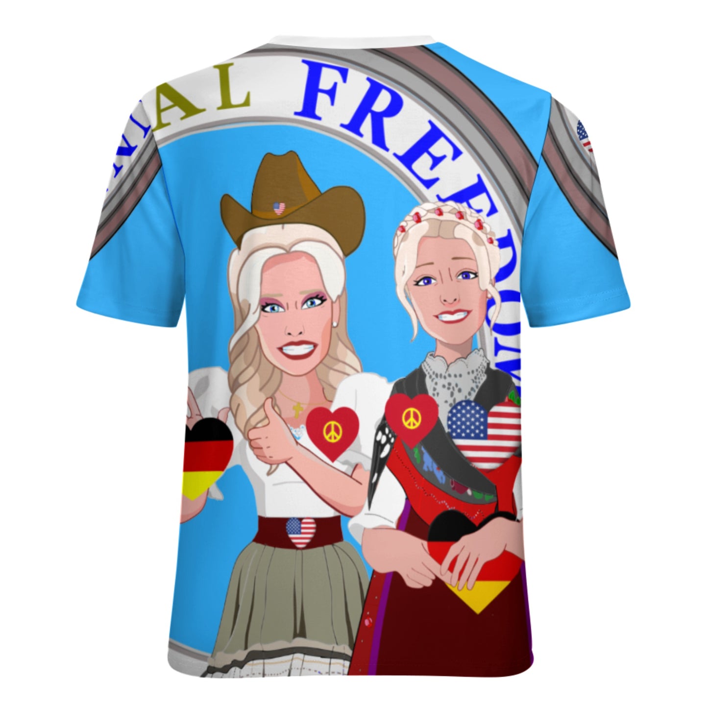Women´s T-Shirt GLOBAL FREEDOM UNITED© Women  USA & Germany Blue
