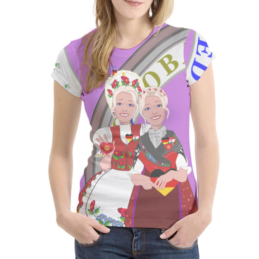 Women´s T-shirt 2 GLOBAL FREEDOM UNITED© Women Germany & Hungary Lilac