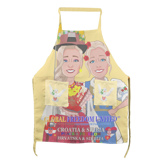 Apron GLOBAL FREEDOM UNITED© Women Croatia & Serbia V2 Yellow