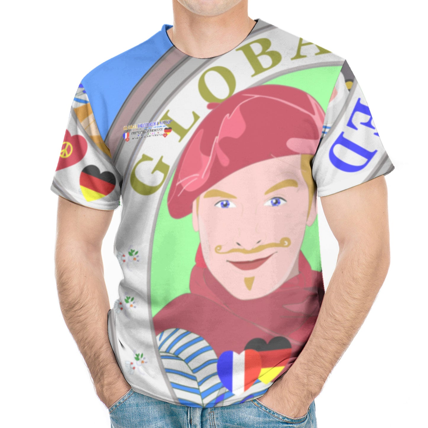 Men´s T-shirt GLOBAL FREEDOM UNITED© Men French & Germany V2 Blue