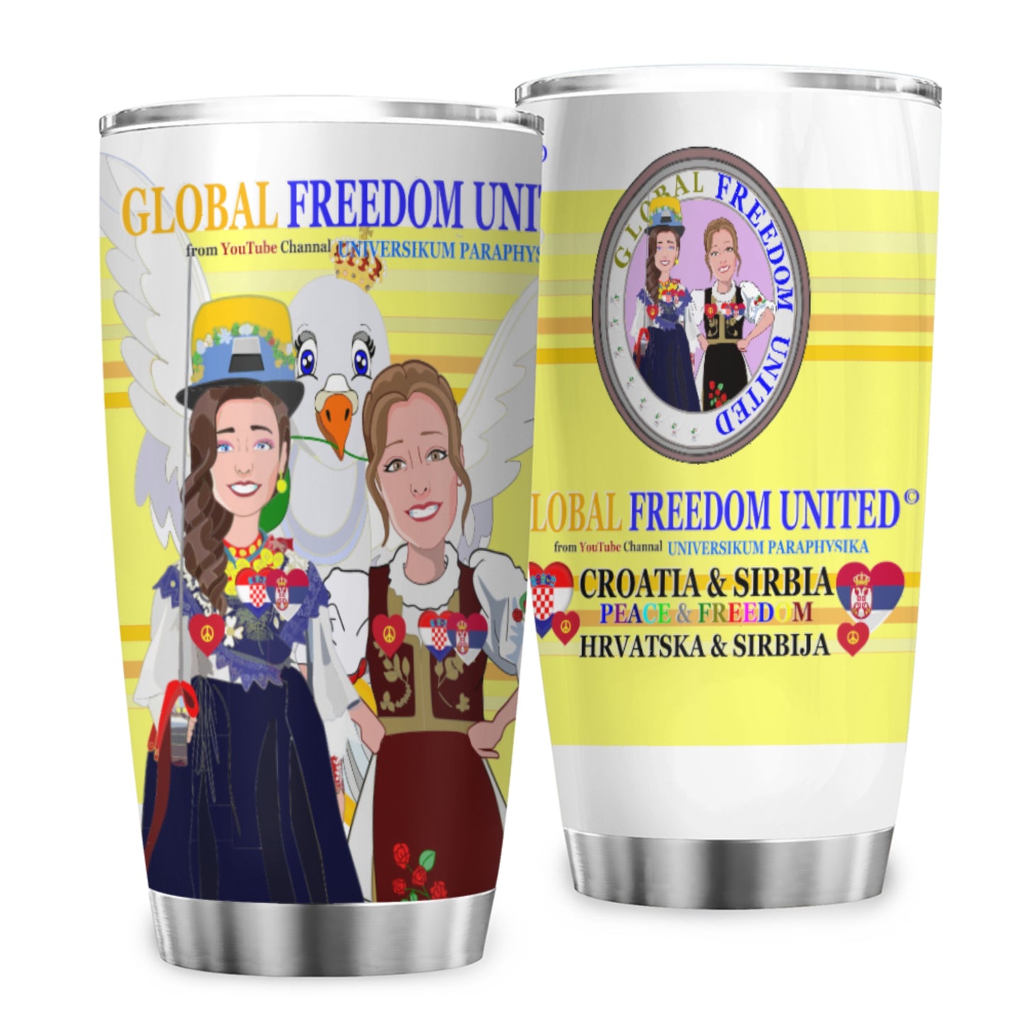 Tumbler Global Freedom United Women Croatia & Serbia Yellow