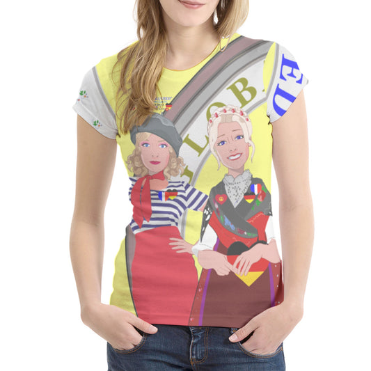 Women´s T-shirt 1 GLOBAL FREEDOM UNITED© Women French & Germany Yellow