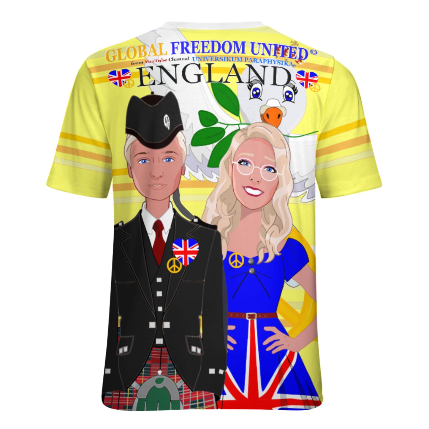 Women´s T-shirt 2 GLOBAL FREEDOM UNITED© Couple England Yellow