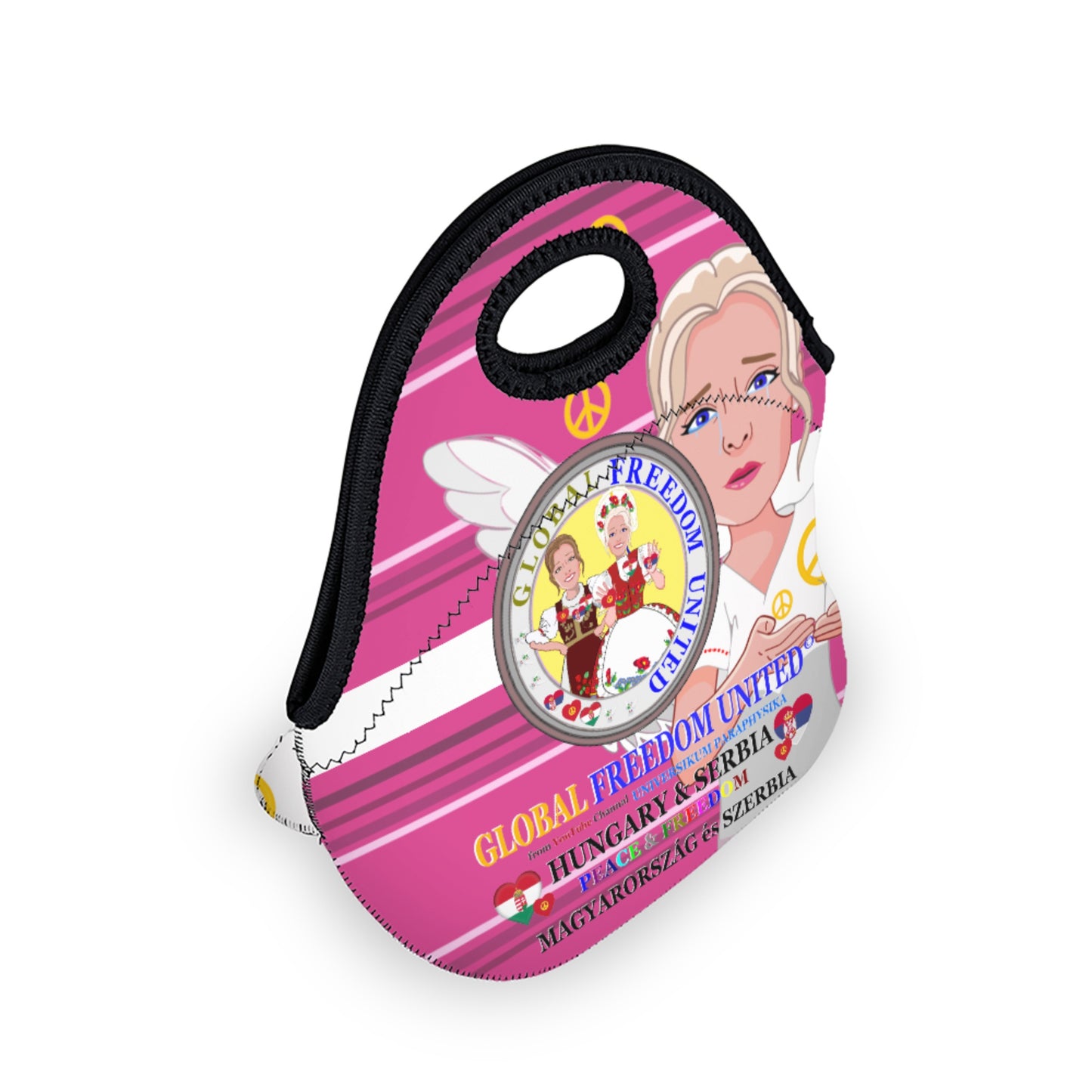Meal Bag GLOBAL FREEDOM UNITED© Women Hungary & Serbia Pink 1