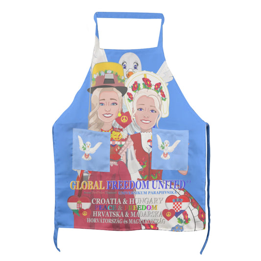 Apron GLOBAL FREEDOM UNITED© Women Croatia & Hungary Blue