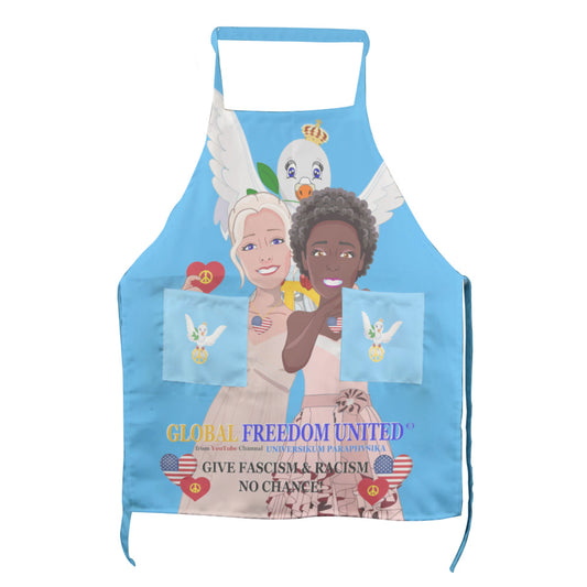 Apron GLOBAL FREEDOM UNITED© Women Anti Fascism & Racism USA Blue