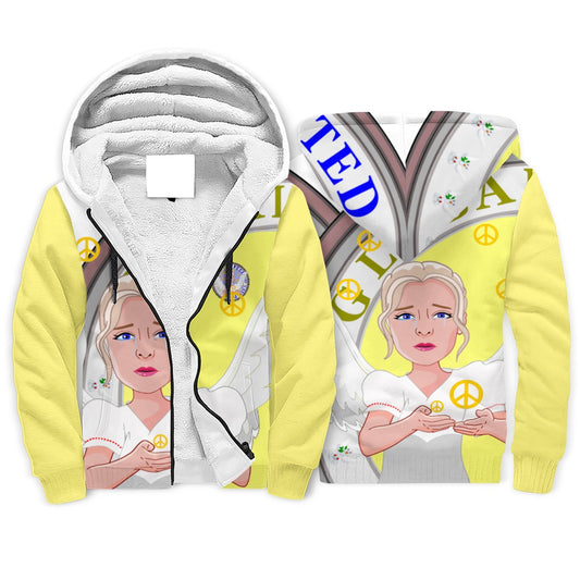 Plush Hoodie Global Freedom United Angel Of Peace Women Old  Peace Yellow
