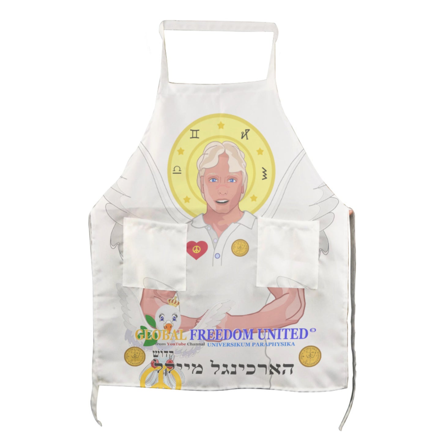 Apron GLOBAL FREEDOM UNITED© Archangel Michael Hebrew