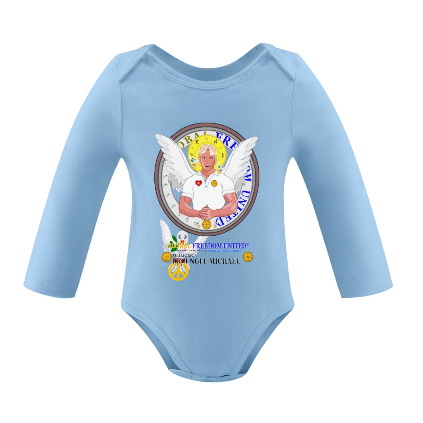 Baby Long-sleeve Bodysuit Global Freedom United Boy Archangel Michael