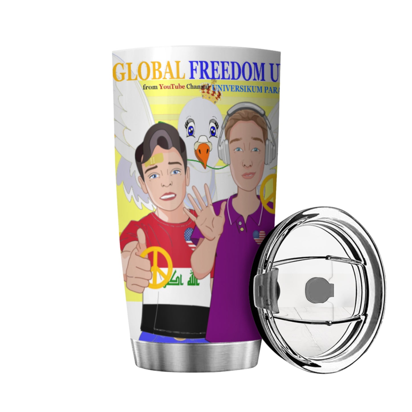 Tumbler GLOBAL FREEDOM UNITED© Men Iraq & USA Yellow