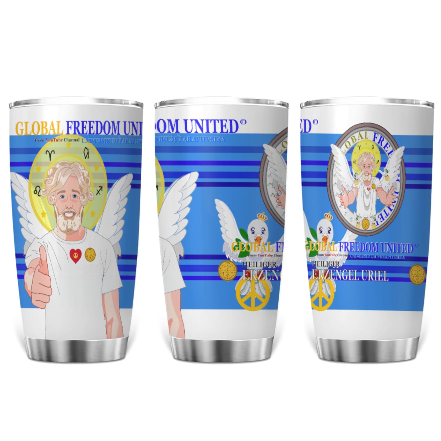 Tumbler Global Freedom United  Archangel Uriel German  Deep Blue