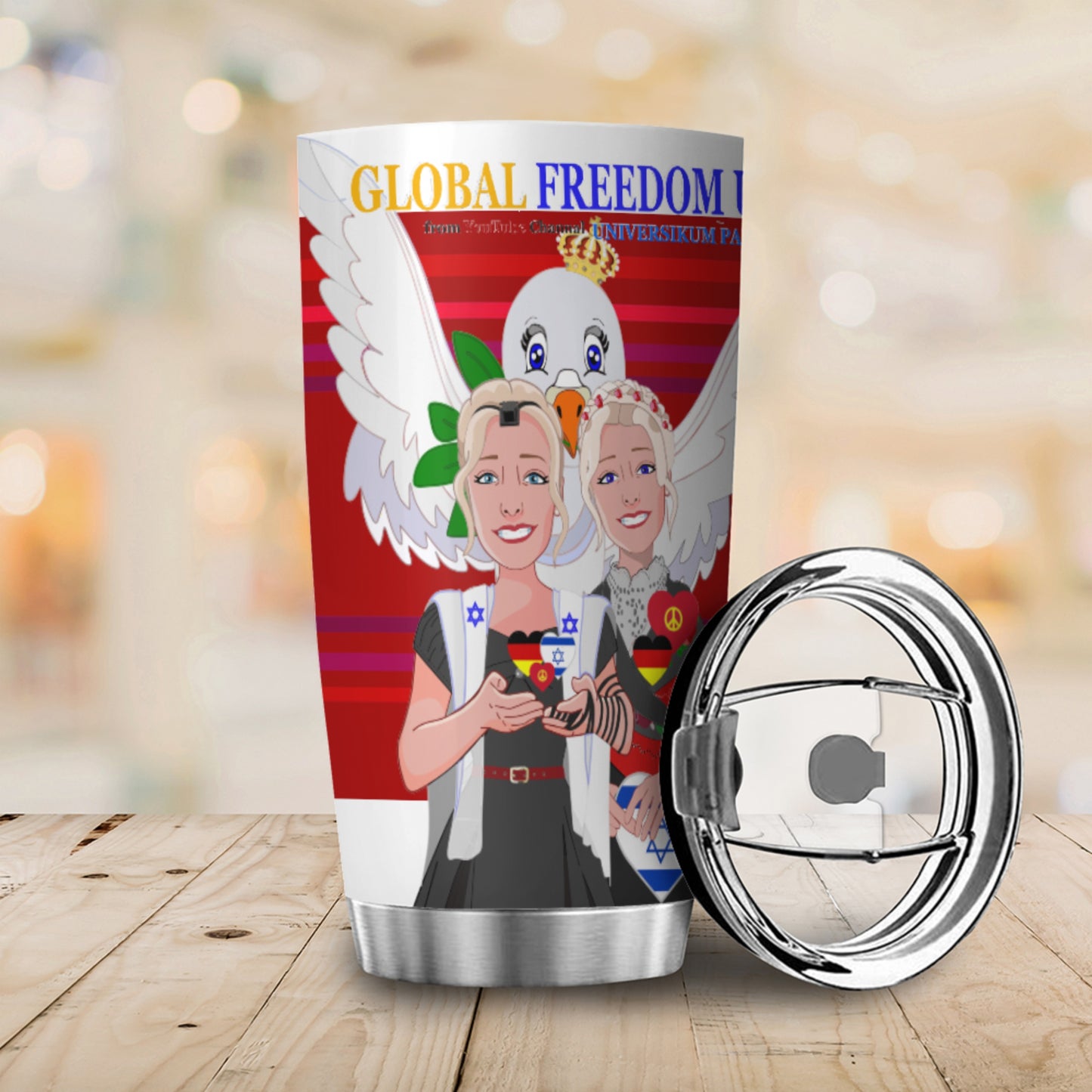 Tumbler GLOBAL FREEDOM UNITED© Women Israel & Germany Red