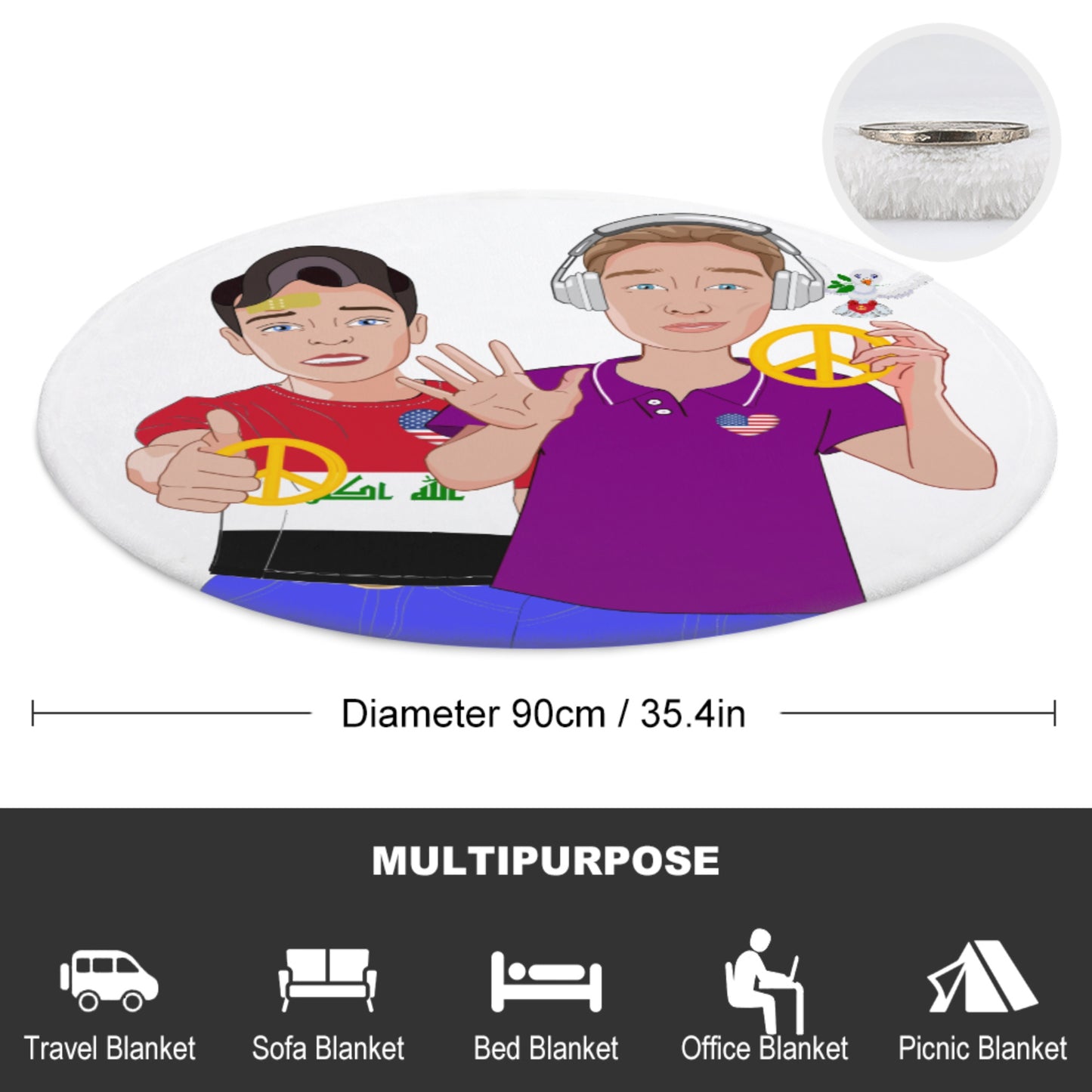 Blankets For Kits Global Freedom United Boys Iraq & Usa Old Peace