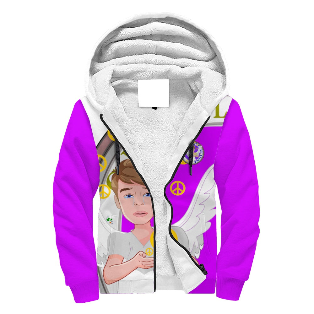 Plush Hoodie Global Freedom United Angel Of Peace Men Old Peace Lilac