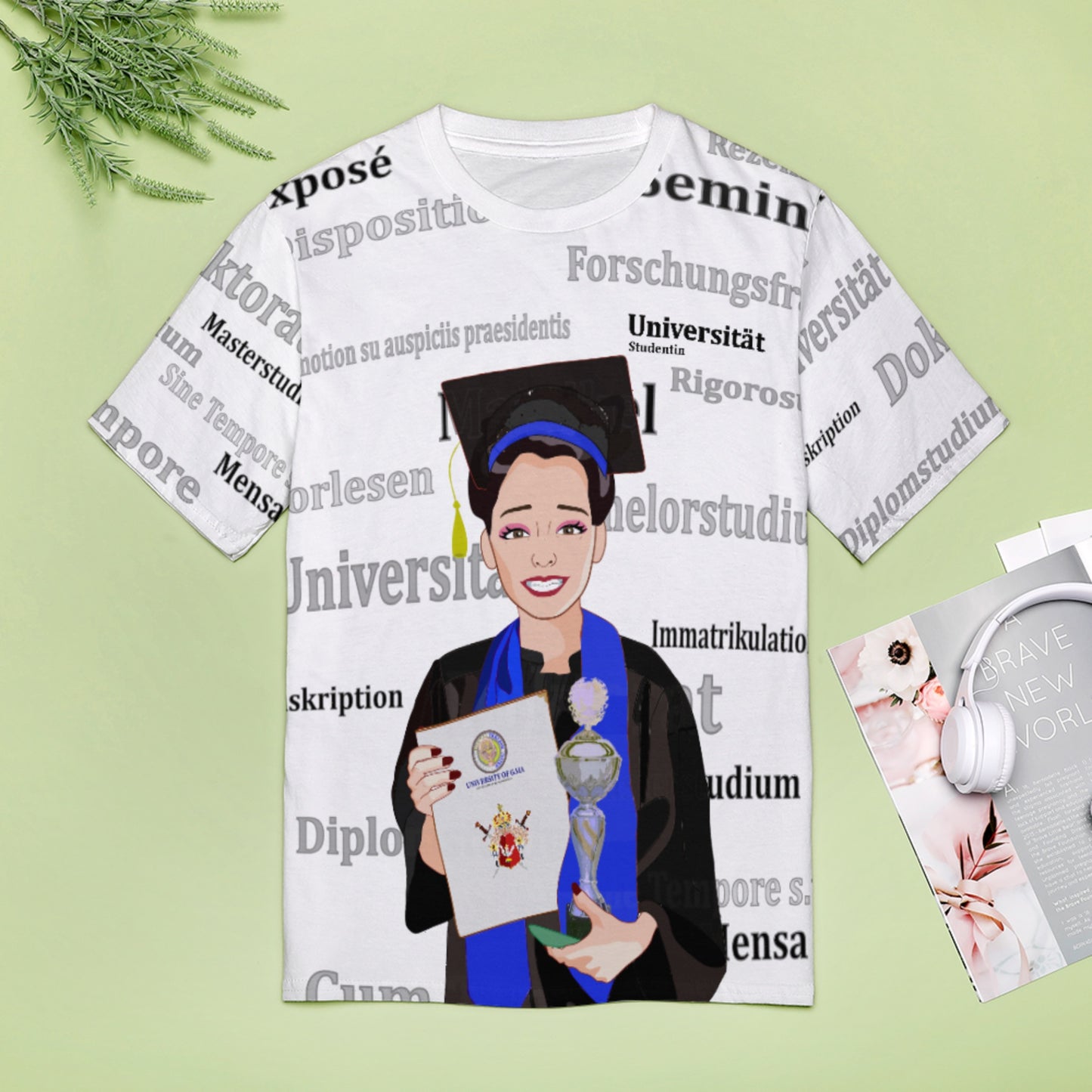 Women´s T-shirt Global Freedom United Asia Student Girl Silver Place