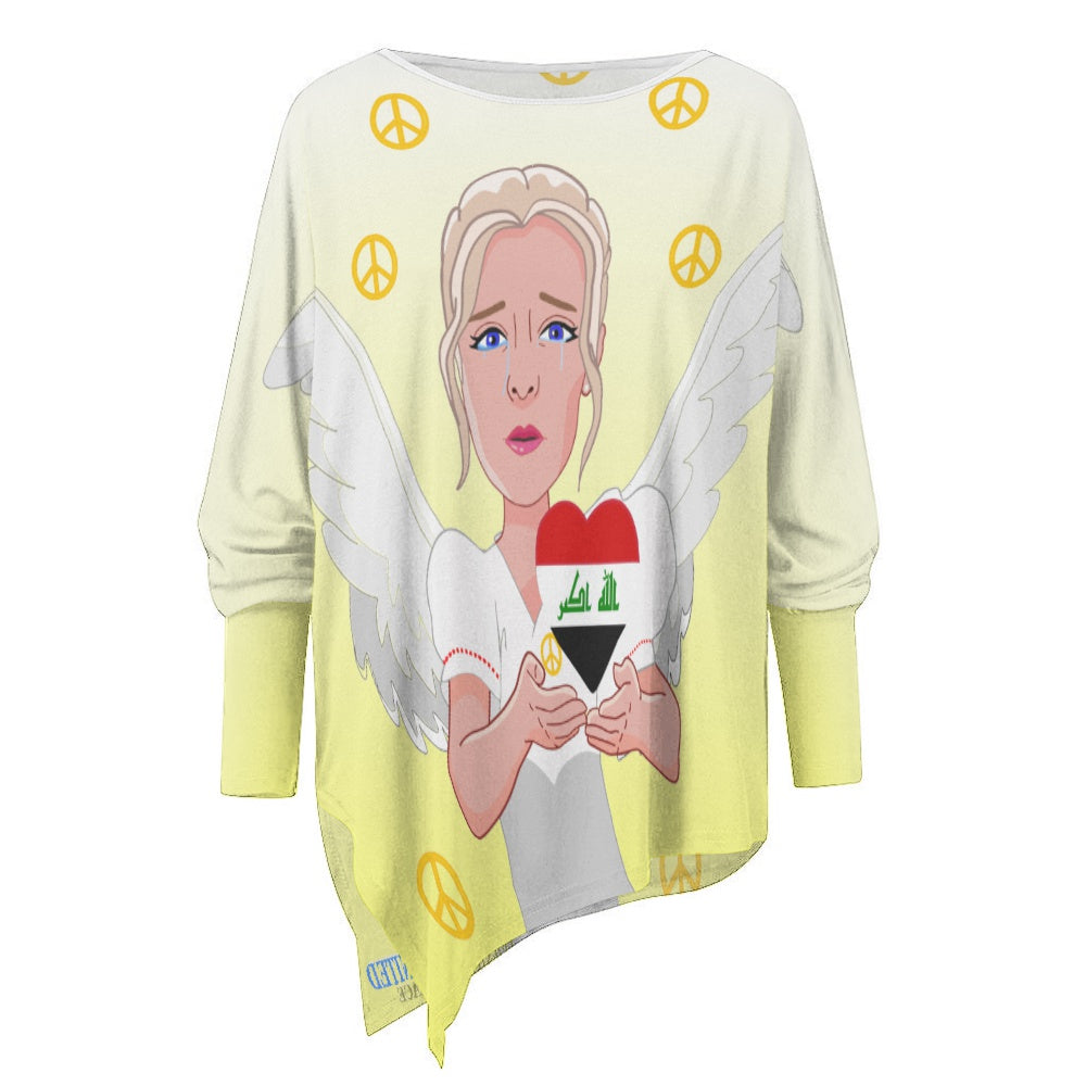Pullover Long Sleeve T-shirt GLOBAL FREEDOM UNITED© Women Angel for Iraq