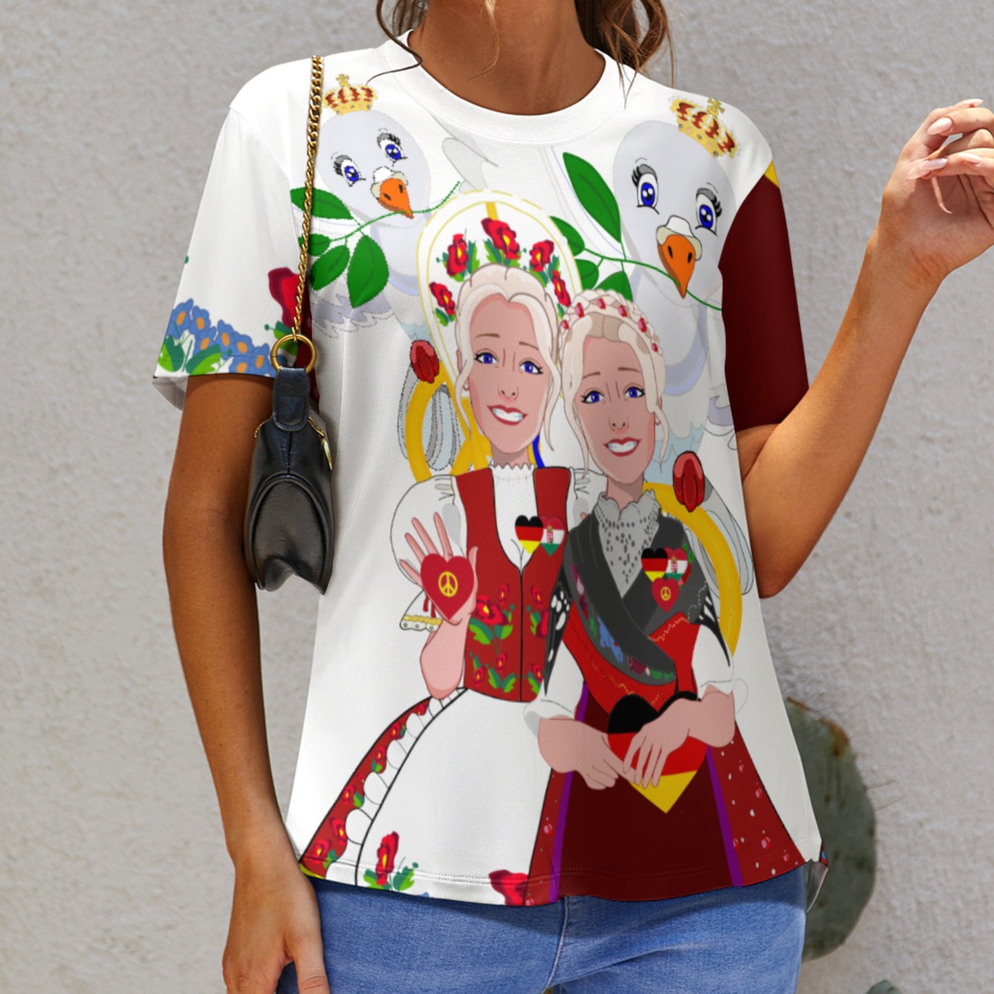 Women´s T-shirt 3 GLOBAL FREEDOM UNITED© Women Germany & Hungary BIG