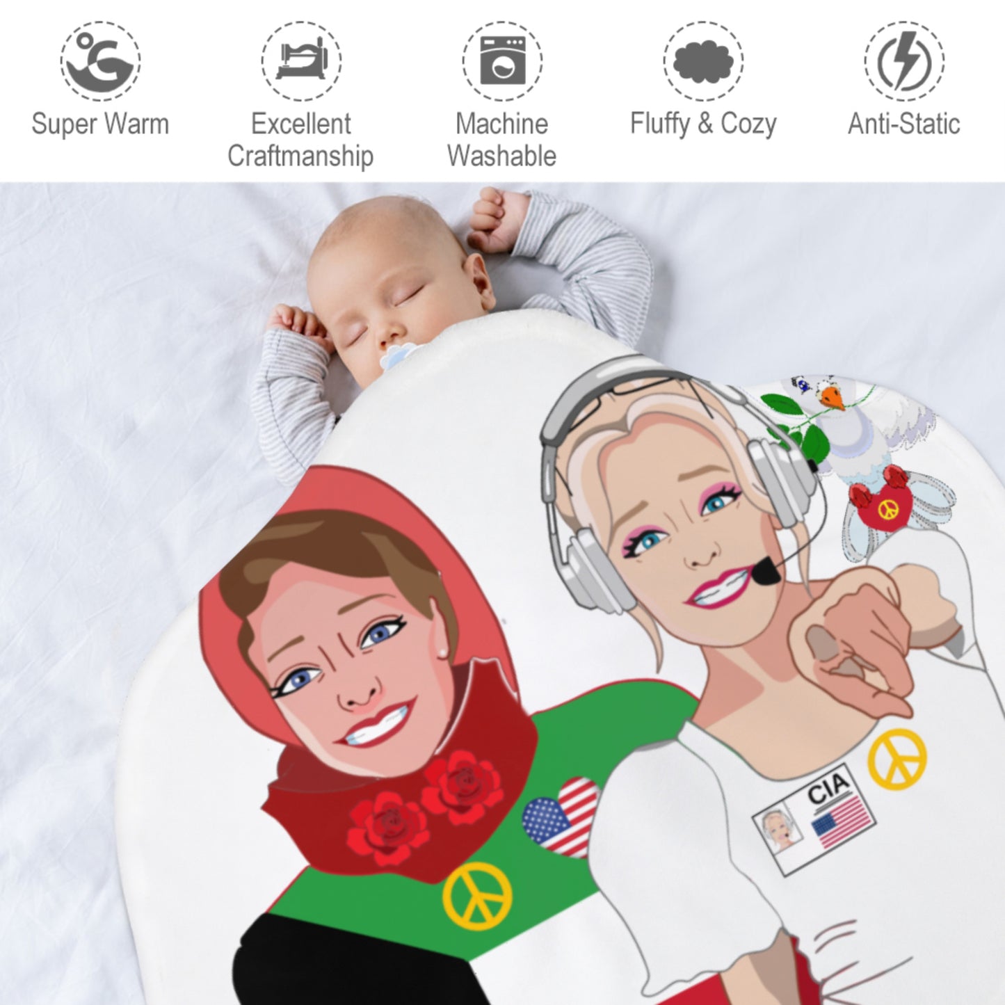 Blankets For Kits Global Freedom United Girls Kuwait & Usa Old Peace