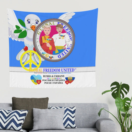 Tapestry Global Freedom United Men Ukraina & Russia Old Peace Blue