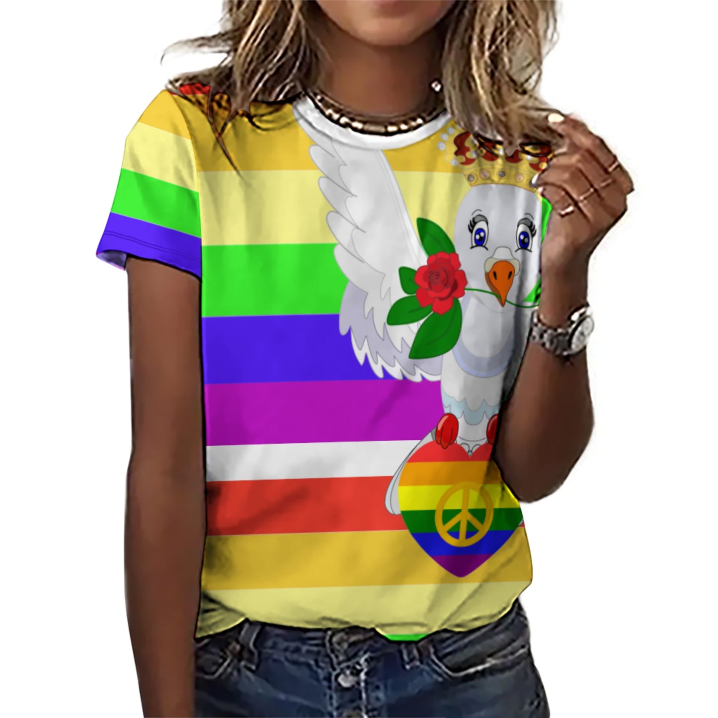 Women´s T-shirt Global Freedom United Dove Of Peace Without Text