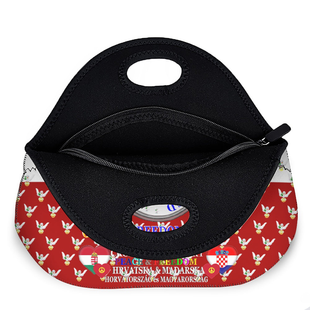 Meal Back GLOBAL FREEDOM UNITED© Girls Croatia & Hungary  Red Dove Of Peace