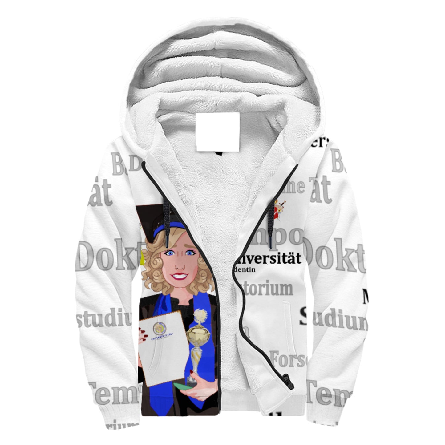 Plush Hoodie Global Freedom United Student Girl Golde Place Blond Hair