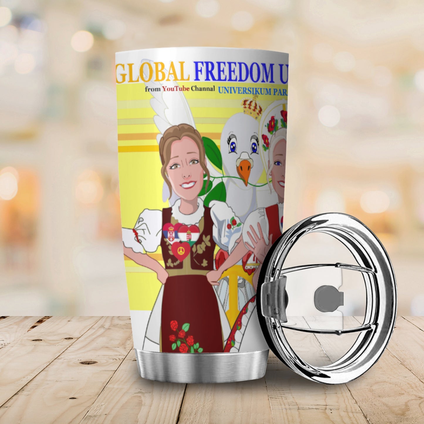 Tumbler GLOBAL FREEDOM UNITED© Women Hungary & Serbia Yellow