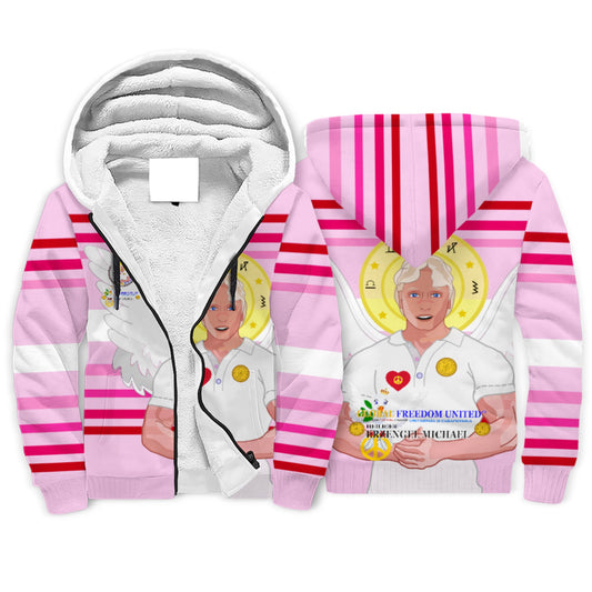 Plush Hoodie Global Freedom United Women Archangel Michael German Pink 2