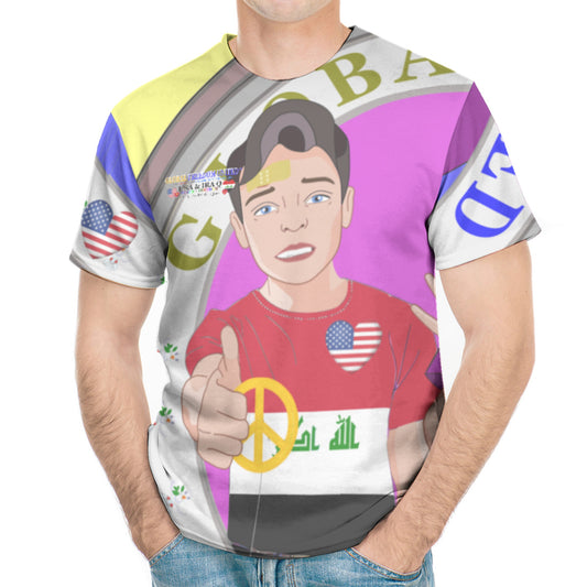 Men´s T-shirt GLOBAL FREEDOM UNITED© Men Iraq  & USA Yellow