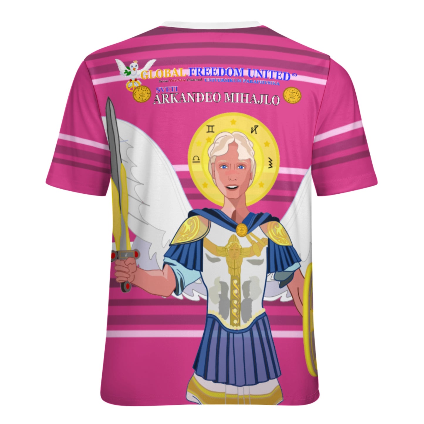 Women´s T-shirt Global Freedom United Archangel Michael Croatia V1 Pink1