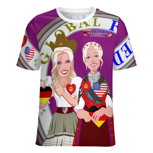 Women´s T-Shirt 3 GLOBAL FREEDOM UNITED© Women USA & Germany Lilac
