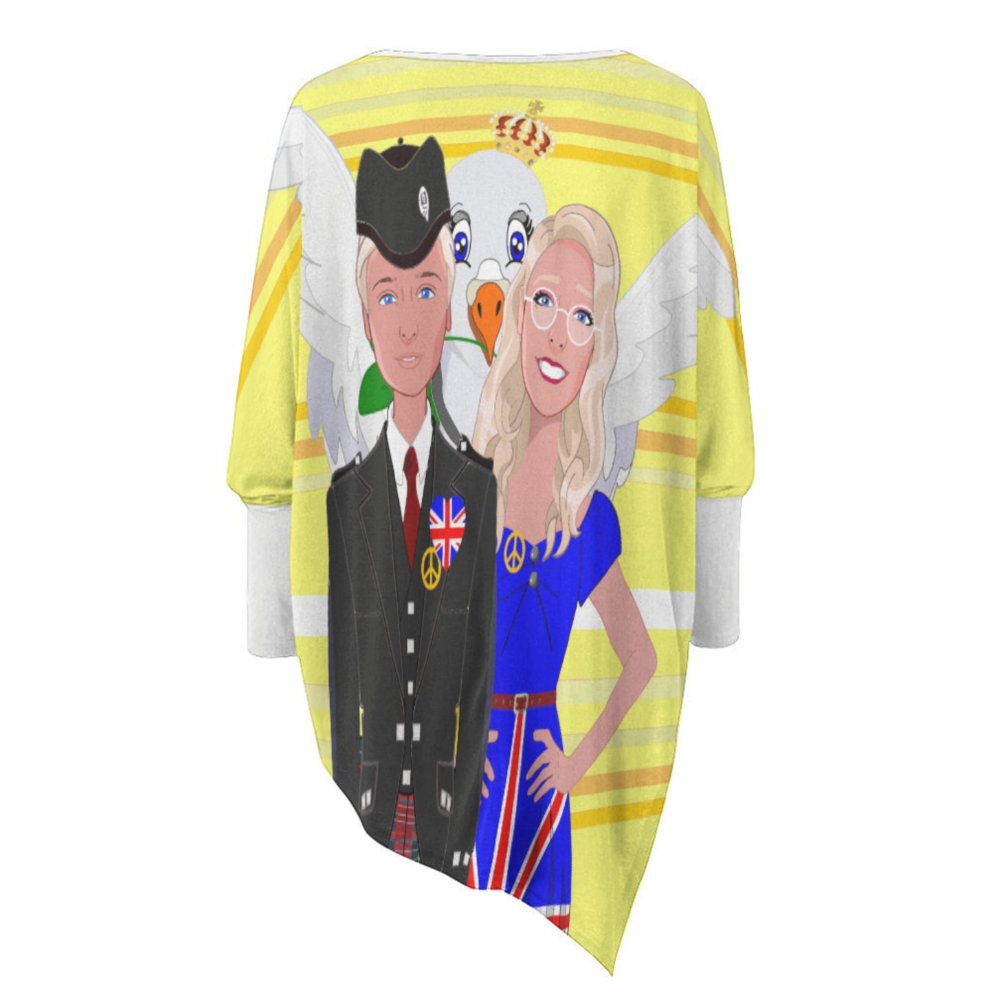 Pullover Long Sleeve T-shirt GLOBAL FREEDOM UNITED© Couple England Yellow