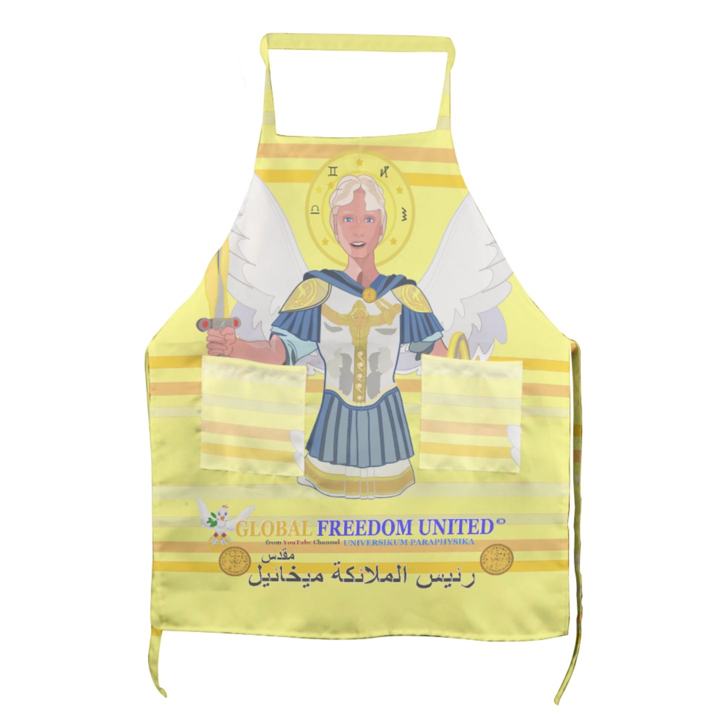 Apron GLOBAL FREEDOM UNITED© Archangel Michael Arabic V1 Yellow