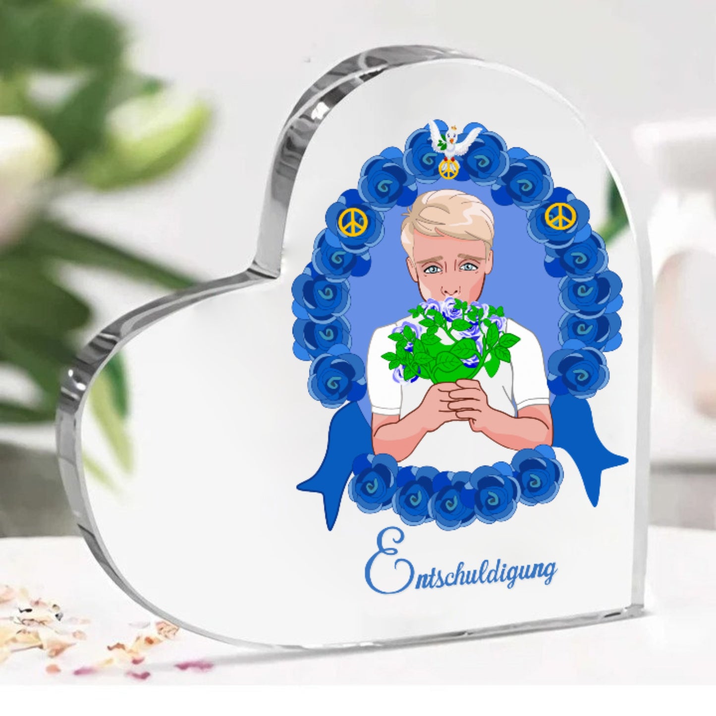 Acryl Herz Global Freedom United Ein Junge Sagt Entschuldigung