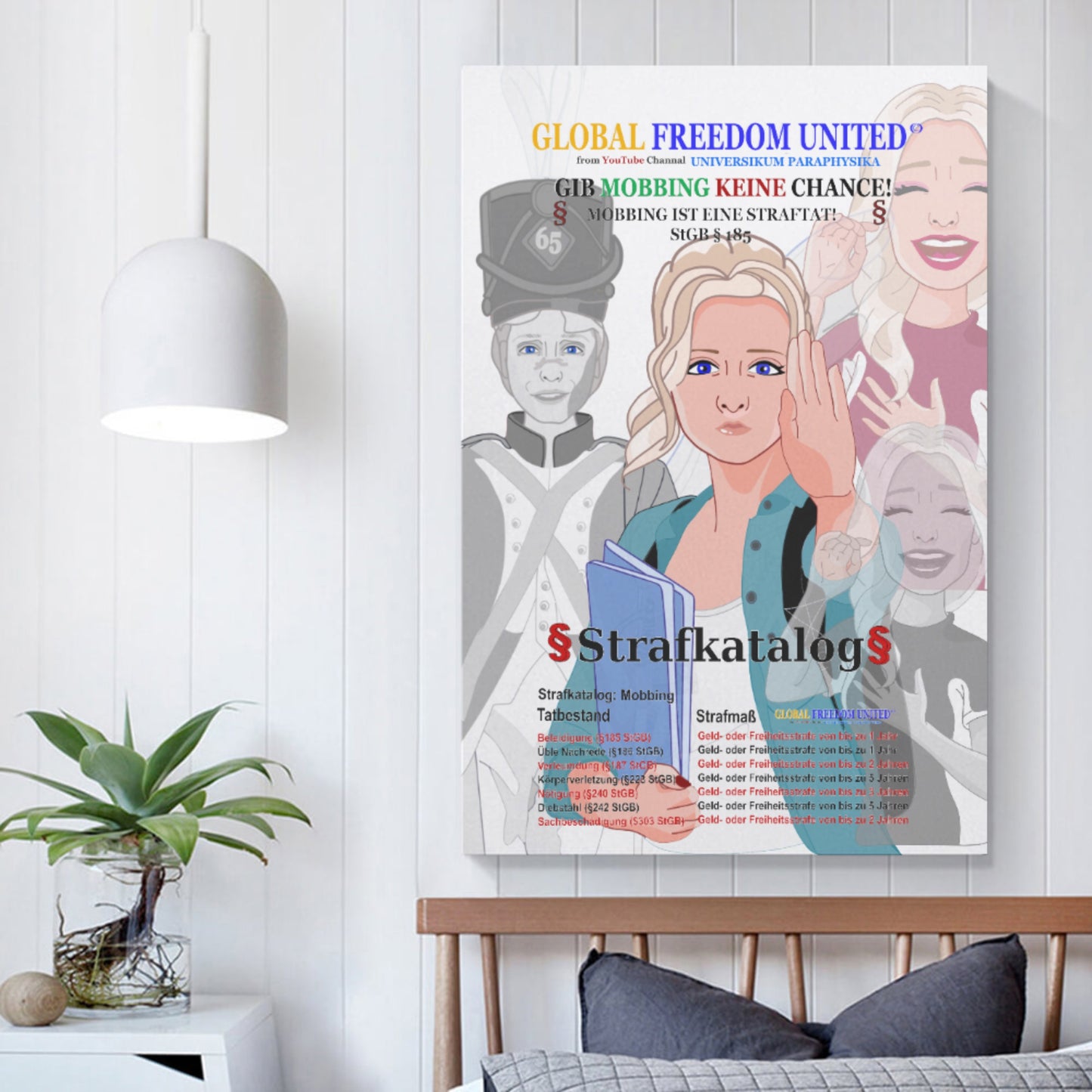 Plakat Global Freedom United Anti Mobbing Deutsch Women